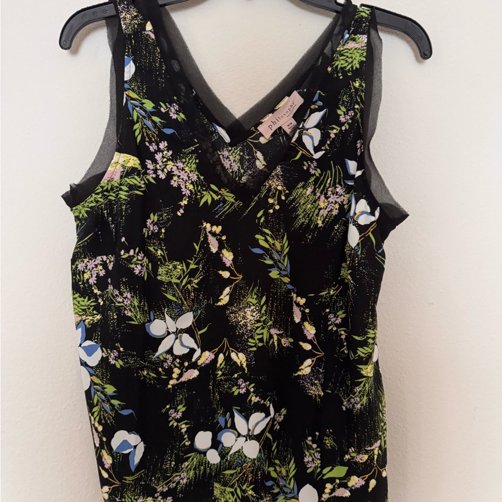 Philosophy Black Floral Blouse